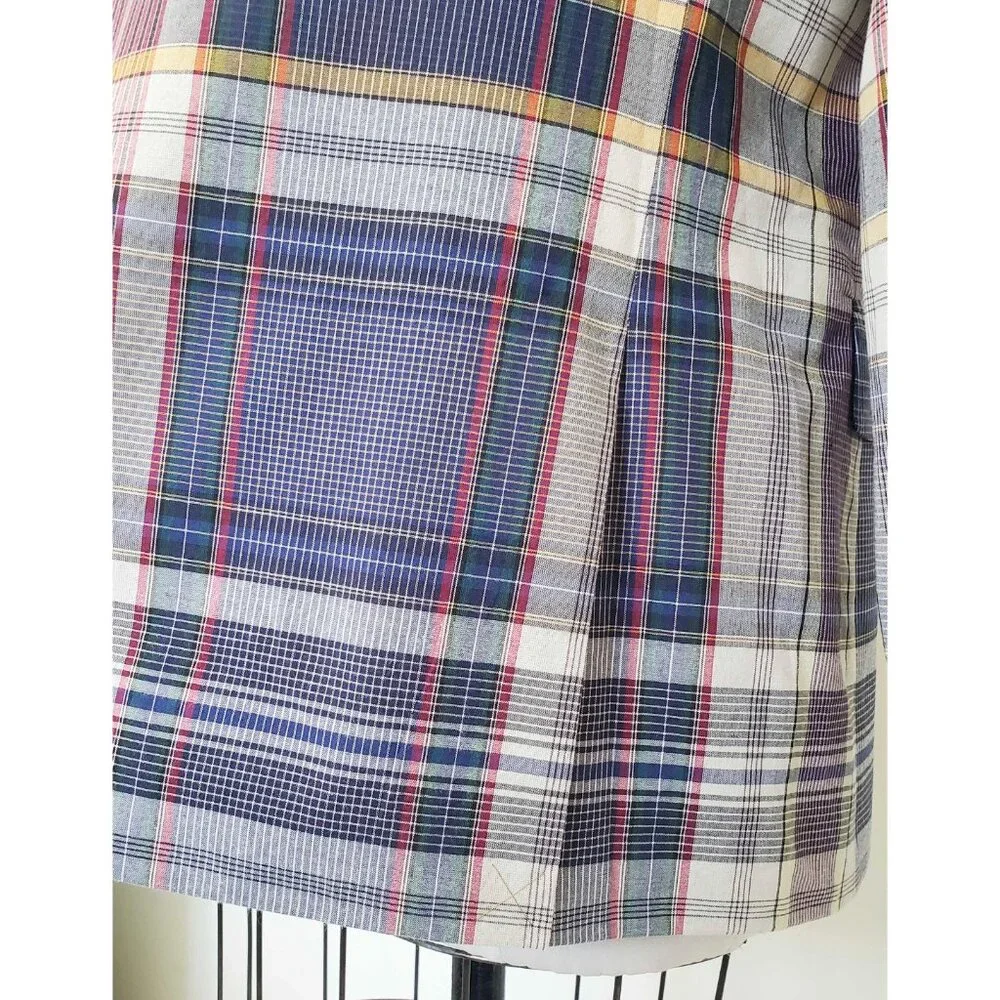 J. Crew Plaid Sport Coat in Blue, Cream, Yellow, and Black